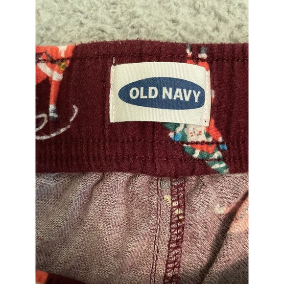 Old Navy L Large Red Santa Flannel Drawstring Cotton Pajama Lounge Pants - Picture 3 of 7